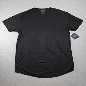 BYLT Ribbed Shirt NEW Short Sleeve 2XL Drop Cut NWT Black